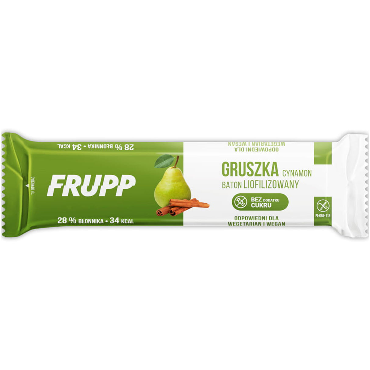 FRUPP Baton liofilizowany Gruszka-Cynamon 10 g - Baton owocowy - Celiko - Sklep Fit-Land - Kup na www