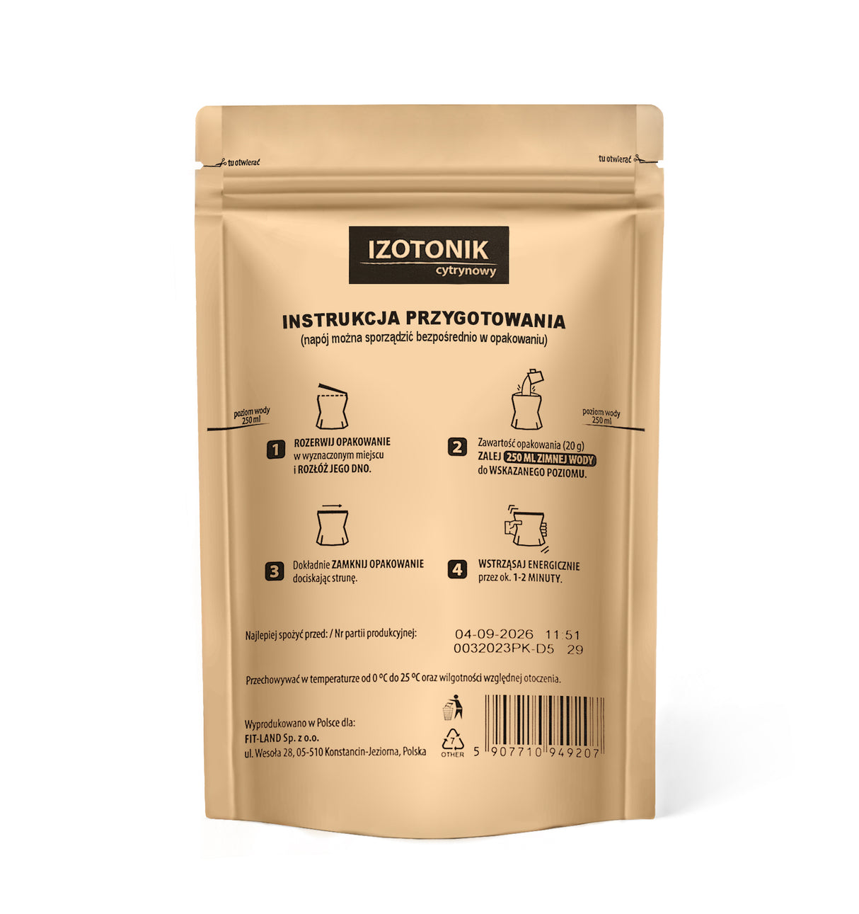 Izotonik cytrynowy 20g