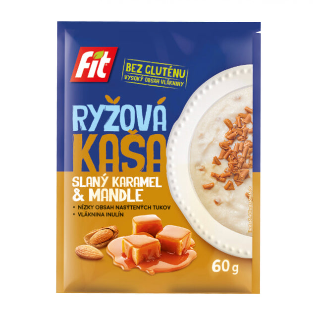 Fit Kaszka ryżowa słony karmel i migdał 60 g - Kaszka ryżowa - Usovsko Food - Sklep Fit-Land - Kup na www.fit-land.eu