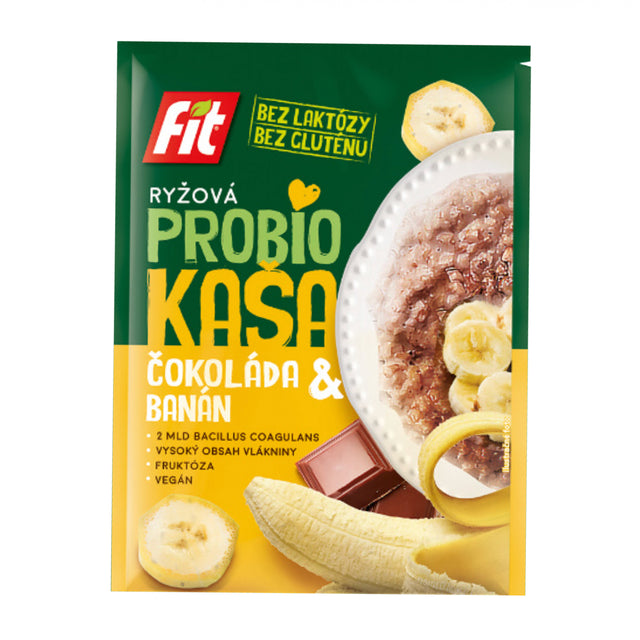 Fit Kaszka ryżowa czekolada i banan z probiotykiem 52 g - Kaszka ryżowa - Usovsko Food - Sklep Fit-Land - Kup na www.fit-land.eu