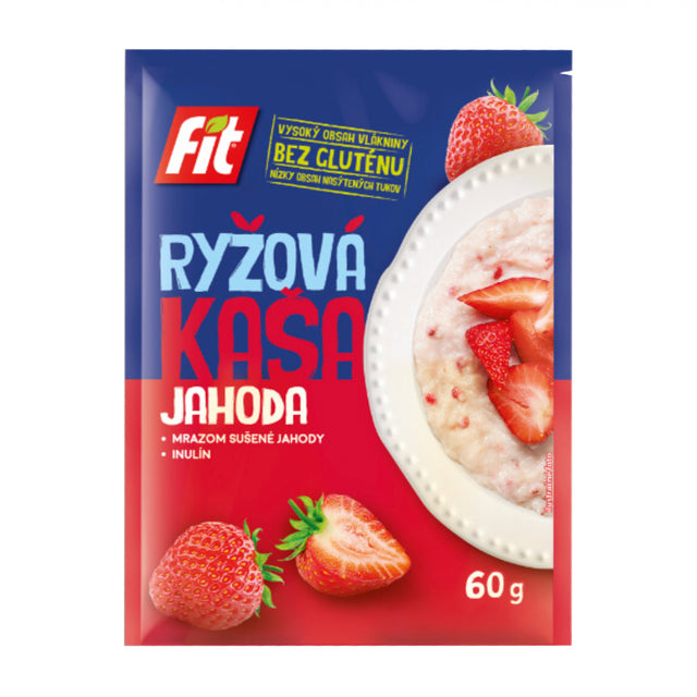 Fit Kaszka ryżowa truskawkowa 60 g - Kaszka ryżowa - Usovsko Food - Sklep Fit-Land - Kup na www.fit-land.eu