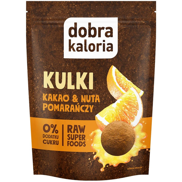 Dobra Kaloria Kulki Mocy Kakao z Nutą Pomarańczy 65 g - Kulki mocy - Dobra Kaloria - Sklep Fit-Land - Kup na www.fit-land.eu