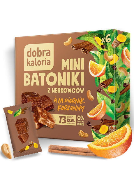 Dobra Kaloria Mini batoniki z nerkowców Piernik Korzenny 102 g - Mini batoniki - Dobra Kaloria - Sklep Fit-Land - Kup na www