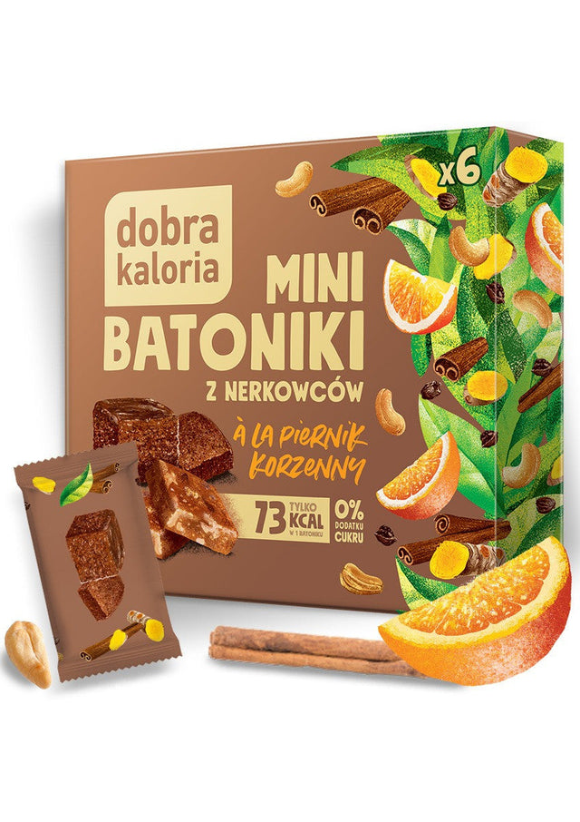 Dobra Kaloria Mini batoniki z nerkowców Piernik Korzenny 102 g - Mini batoniki - Kubara Sp. z o.o. - Sklep Fit-Land - Kup na www.fit-land.eu