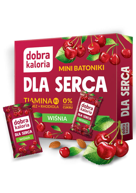 Dobra Kaloria Mini batoniki daktylowe Wiśnia Dla Serca 102 g - Mini batoniki - Kubara Sp