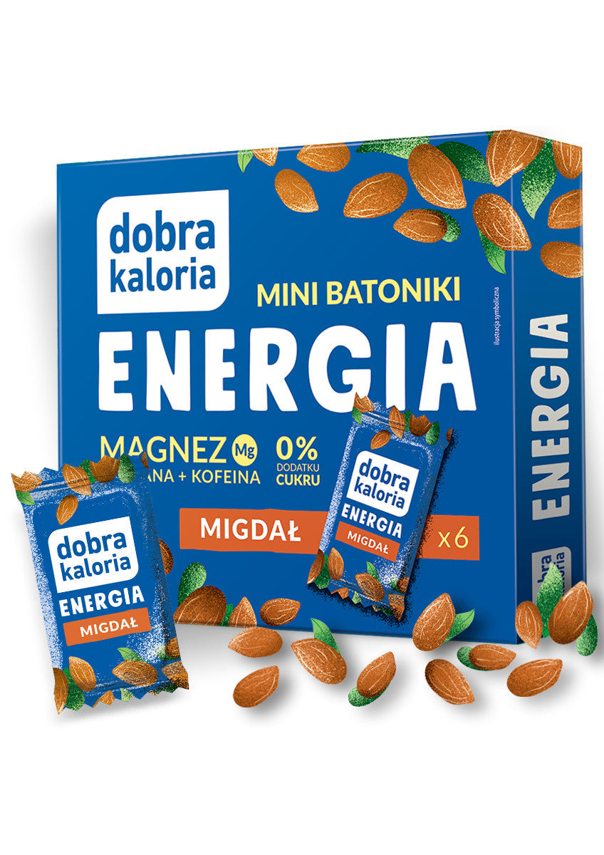 Dobra Kaloria Mini batoniki daktylowe Migdał Energia 102 g - Mini batoniki - Kubara Sp