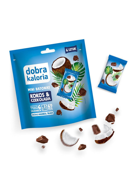 Dobra Kaloria Mini batoniki daktylowe Kokos i Czekolada 102 g - Mini batoniki - Dobra Kaloria - Sklep Fit-Land - Kup na www