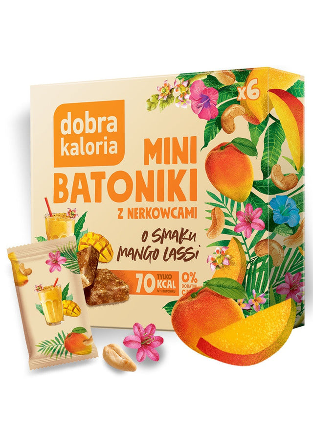 Dobra Kaloria Mini batoniki z nerkowcami Mango Lassi 102 g - Mini batoniki - Kubara Sp. z o.o. - Sklep Fit-Land - Kup na www.fit-land.eu