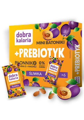 Dobra Kaloria Mini batoniki daktylowe Śliwka Prebiotyk 102 g - Mini batoniki - Kubara Sp