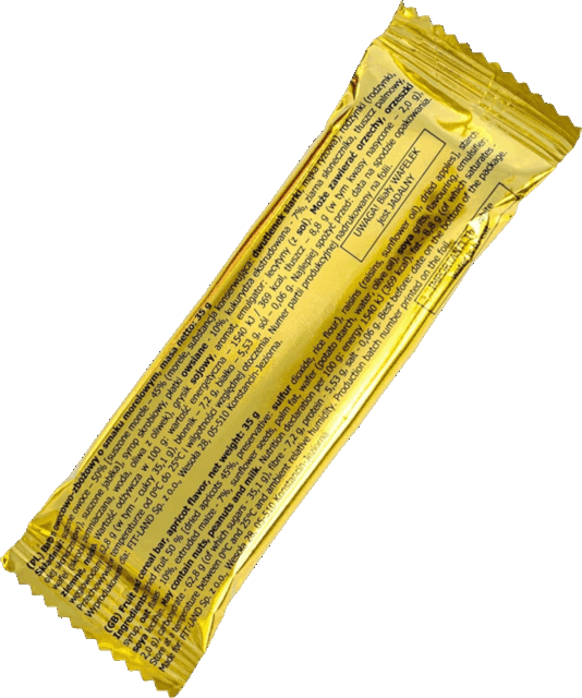 Baton owocowo-zbożowy o smaku morelowym 35 g - Batony owocowe - Fit-Land - Sklep Fit-Land - Kup na www.fit-land.eu