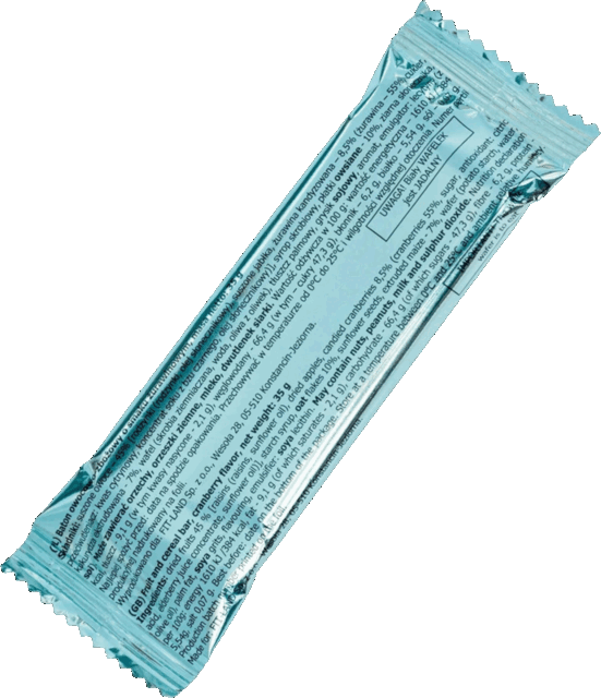 Baton owocowo-zbożowy o smaku żurawinowym 35 g - Batony owocowe - Fit-Land - Sklep Fit-Land - Kup na www.fit-land.eu